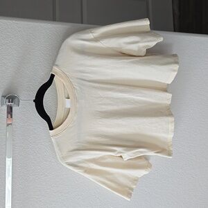 H&M yellow short sleeve crop top size small